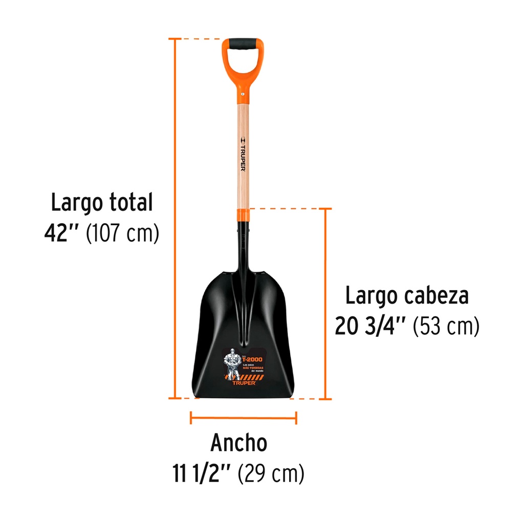 PALA CARBONERA CHICA T-2000, PUÑO 'Y', TRUPER 2