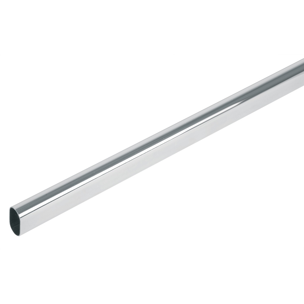 TUBO OVALADO PARA CLÓSET, 3.0 M, ACERO CROMADO, HERMEX