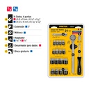 JUEGO DE 21 HERRAMIENTAS 1/4' Y 3/8' PARA MECÁNICO, PRETUL 2