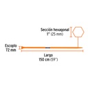BARRETA DE PUNTA DE 1'X150 CM, ESCOPLO 72 MM,TRUPER 2