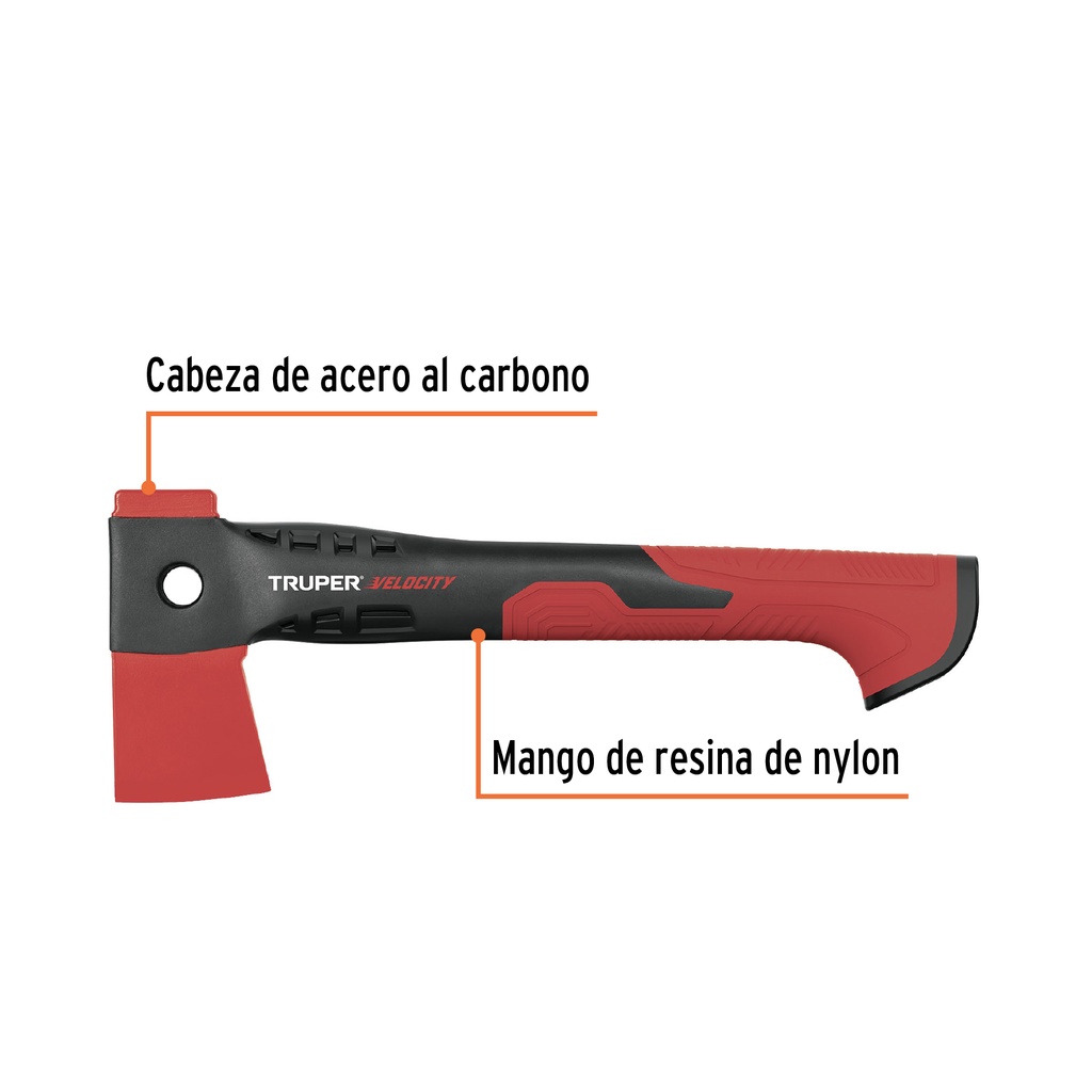 HACHA CAZADORA 1 LB MANGO DE NYLON DE 14', TRUPER VELOCITY 2