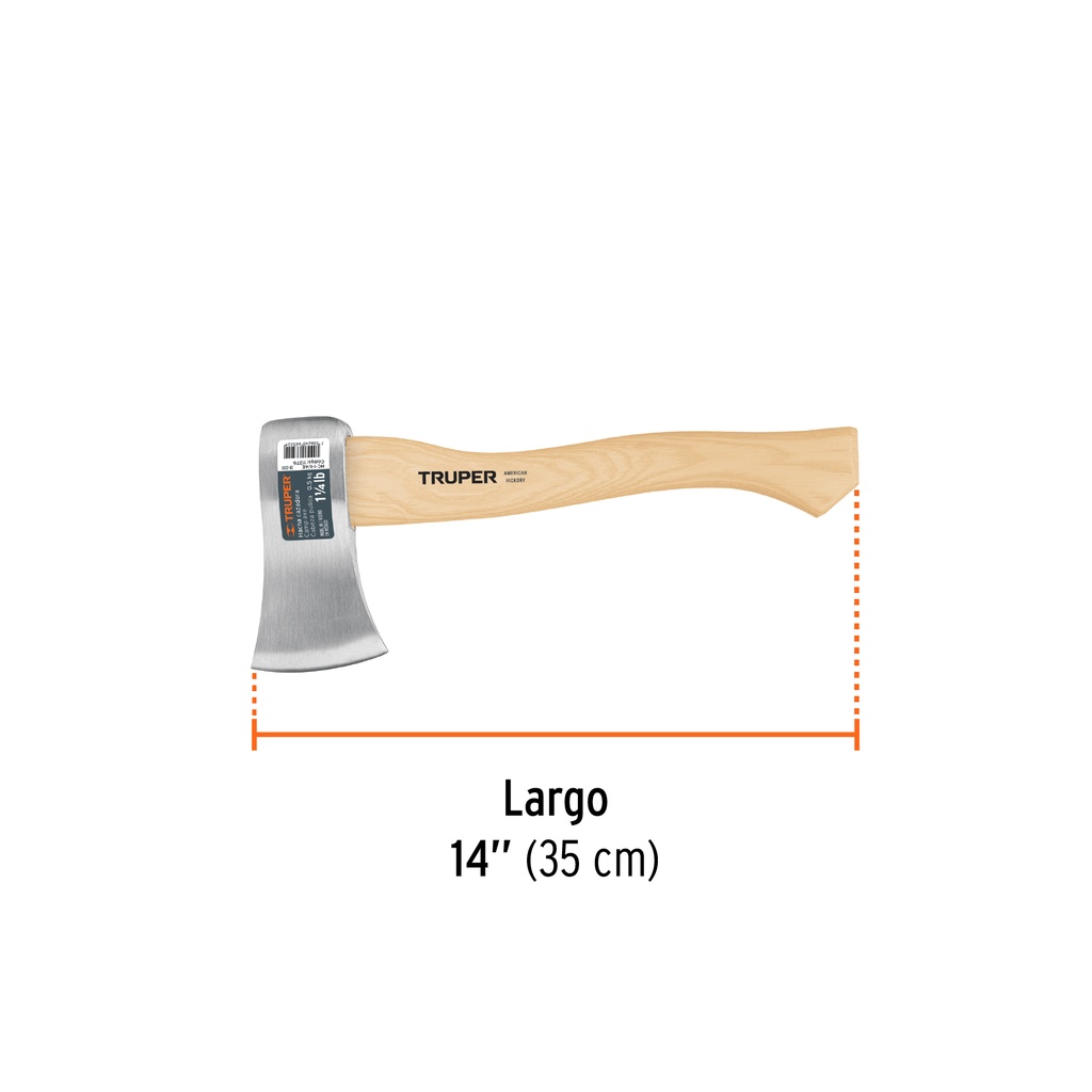 HACHA CAZADORA 1-1/4 LB, MANGO HICKORY 14', TRUPER 2