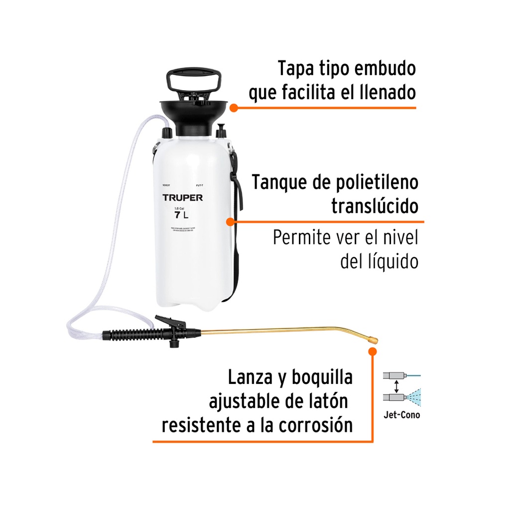 FUMIGADOR JARDINERO 7 L (1.8 GAL), TRUPER 2