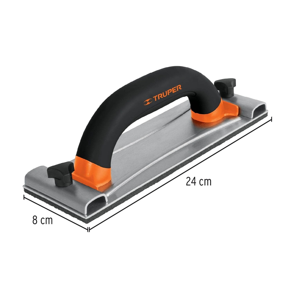 LIJADORA MANUAL BASE DE ALUMINIO 8 X 24 CM, TRUPER