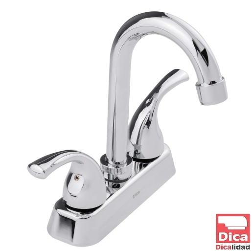 MEZCLADORA DE 4" PARA LAVABO TIPO BAR CUELLO ALTO