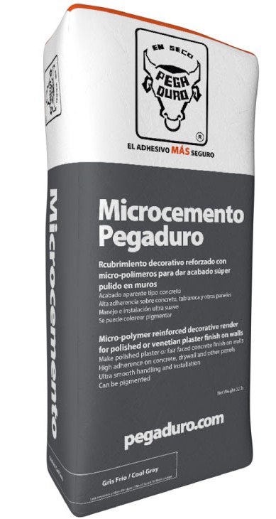 MICROCEMENTO MURO PEGADURO GRIS 10K*