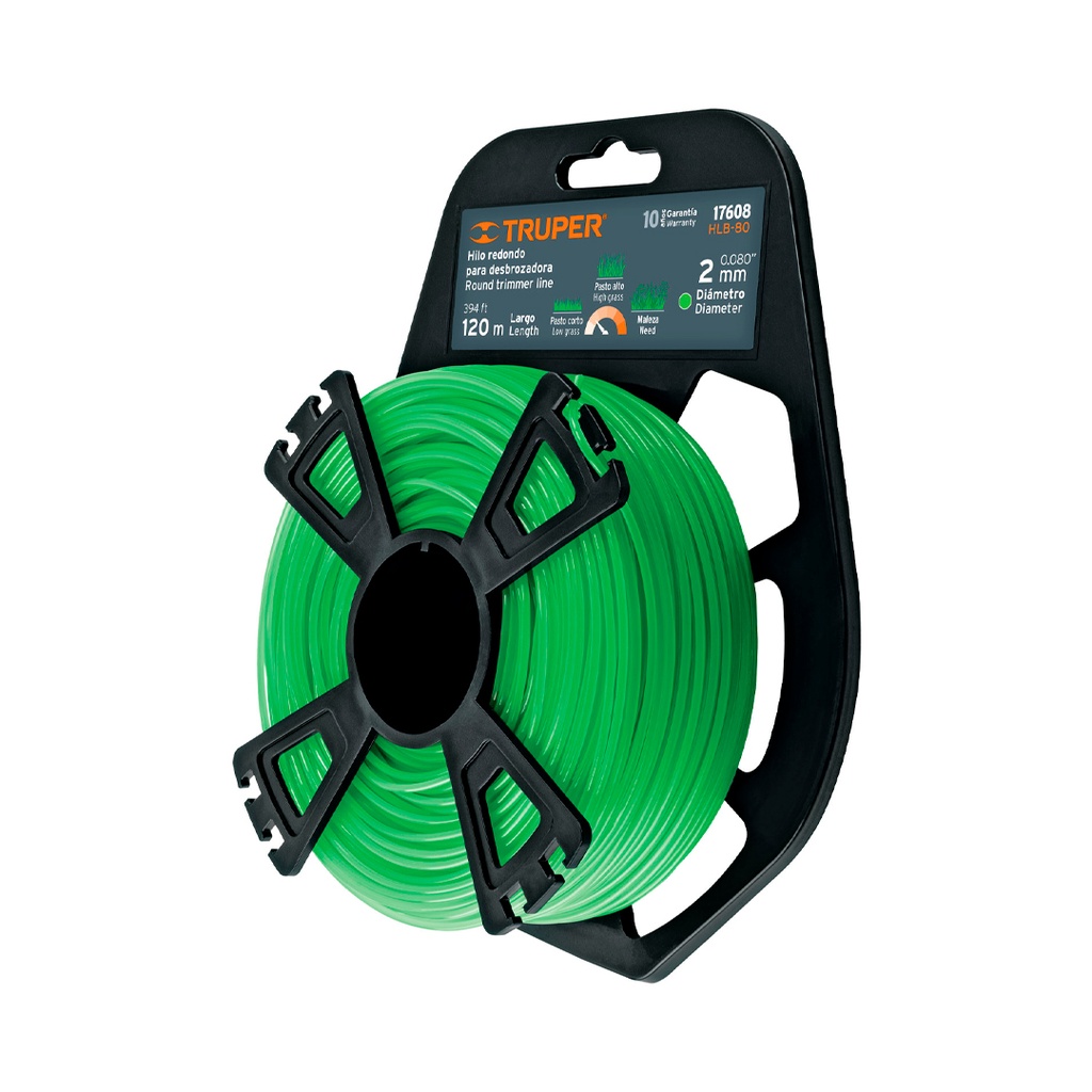 HILO REDONDO, P/DESBROZADORA, 2MMX120M TARJETA TIPO CARRETE