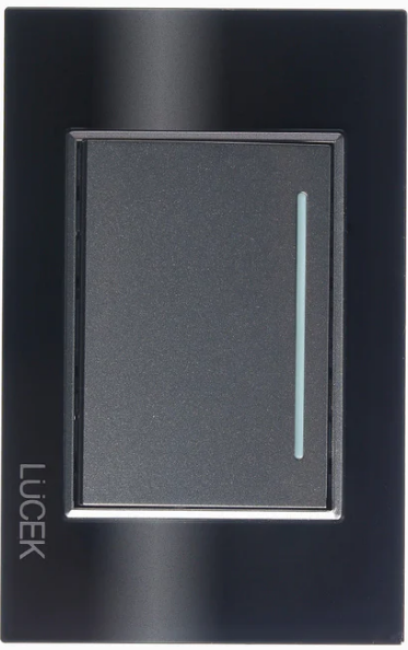 PLACA CON 1 INTERRUPTOR SENCILLO DE 3 MÓDULOS NEGRO(10)