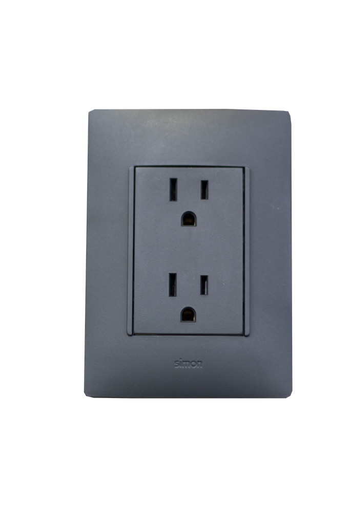 [ELE-BP06CNN] PLACA CON CONTACTO DUPLEX.NEGRO(10)