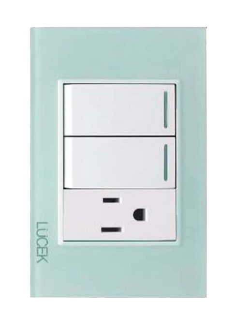 [ELE-BP19CCB] PLACA 2 INTERRUPTORES SENCILLOS 1 CONTACTO(10)