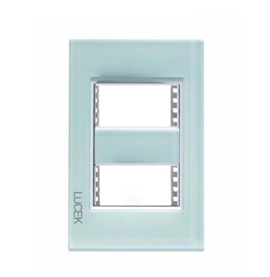 PLACA METALICA DE 2 MODULO CRISTAL CRISTAL VERDE