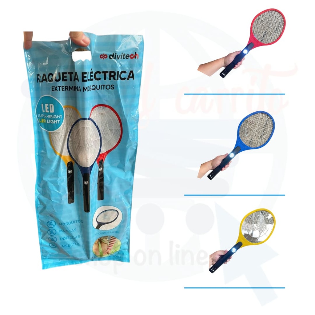 RAQUETA EXTERMINADORA DE INSECTOS, RECARGABLE, VOLTECK
