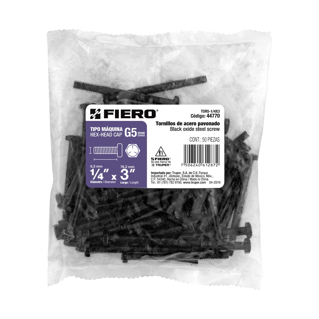 TORNILLO 1/4 x 3" 