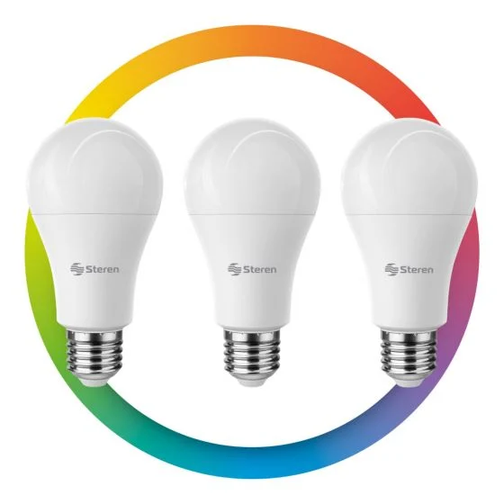 3 FOCOS LED BLUETOOTH* RGB+W MULTICOLOR, DE 9 W**