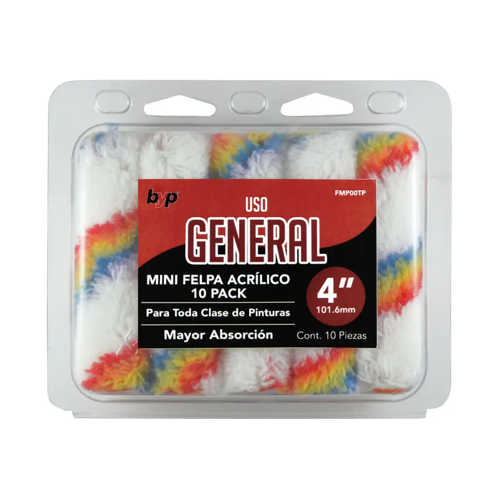 10 PACK MINI FELPA 4" ACRILICO BYP