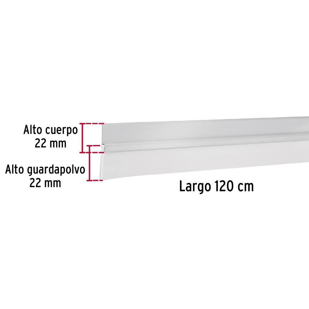 GUARDAPOLVO FIJO DE 120CM, ALUMINIO, HERMEX