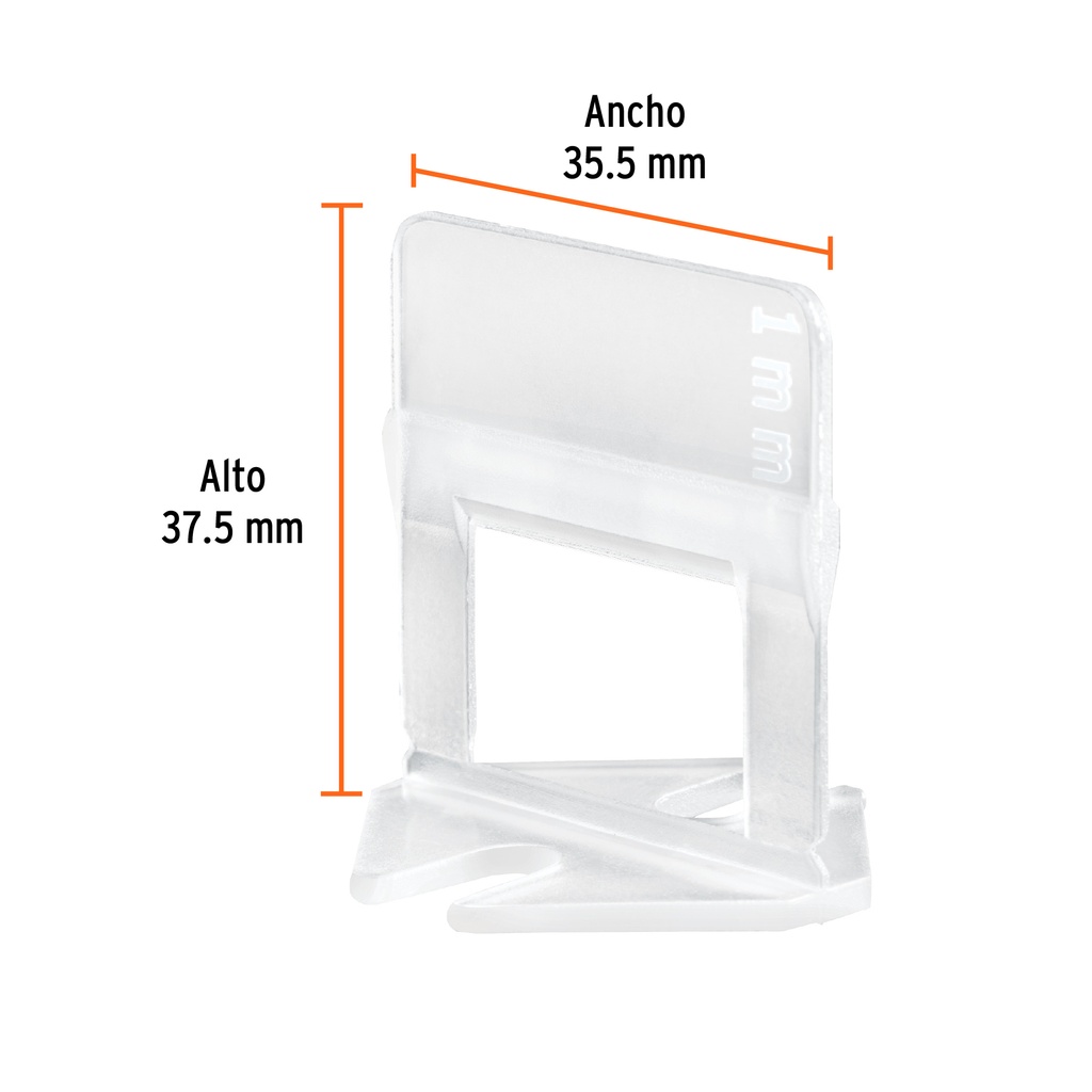 BOLSA CON 100 ANCLAS DE 1 MM, PARA NIVELACIÓN DE AZULEJOS