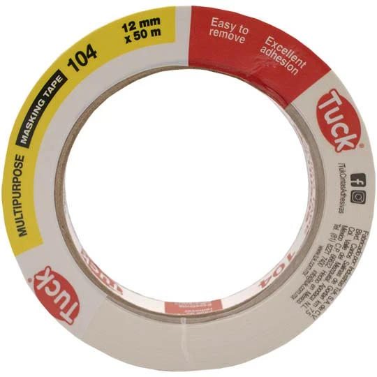 CINTA MASKING TAPE INDIVIDUAL PVC IMPRESO 104 12X50 (1/2")