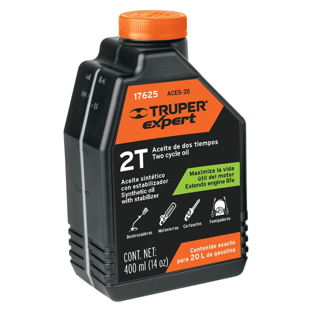 ACEITE SINTÉTICO PARA MOTOR DE 2 TIEMPOS, 400 ML