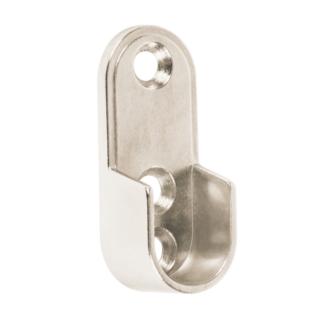 BRIDA NIQUELADA PARA TUBO OVALADO DE CLÓSET, HERMEX