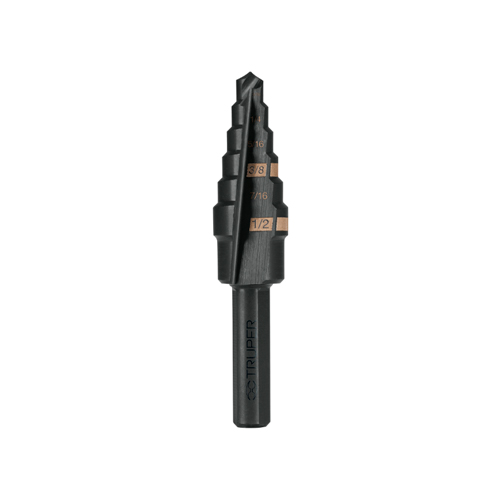 BROCA ESCALONADA ÓXIDO NEGRO 6 ESCALONES 3/16' A 1/2',TRUPER