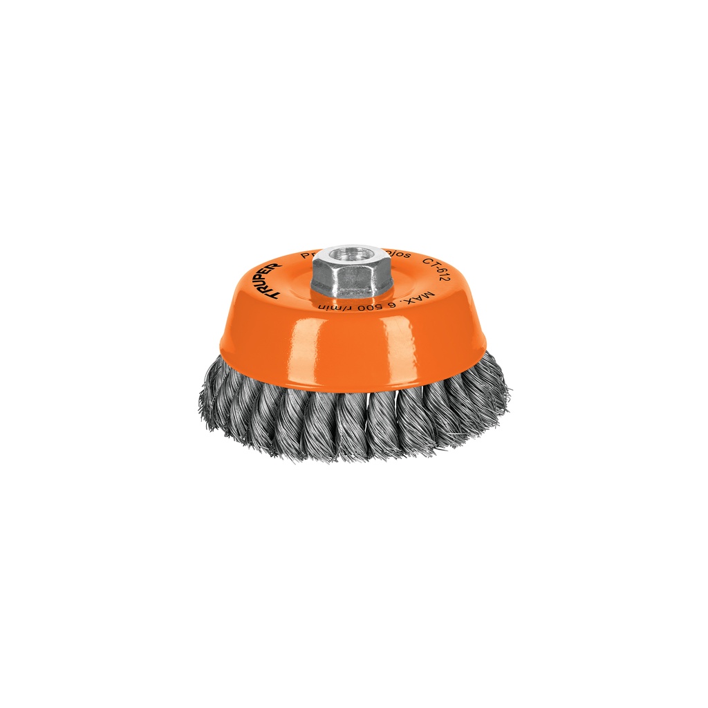 CARDA COPA 5' ALAMBRE TRENZADO FINO, EJE 5/8'-11, TRUPER