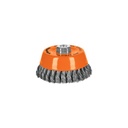 CARDA COPA 5' ALAMBRE TRENZADO FINO, EJE 5/8'-11, TRUPER
