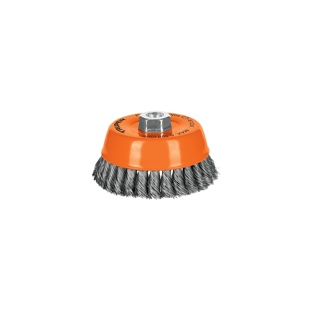 CARDA COPA 5' ALAMBRE TRENZADO GRUESO, EJE 5/8'-11, TRUPER