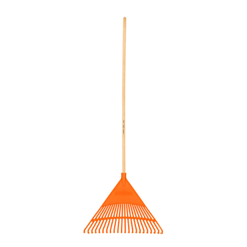 ESCOBA PLÁSTICA PARA JARDÍN, RÍGIDA, 22 DIENTES, MANGO 48'