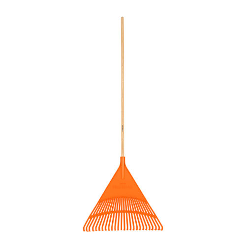 ESCOBA PLÁSTICA PARA JARDÍN, RÍGIDA, 26 DIENTES, MANGO 48'