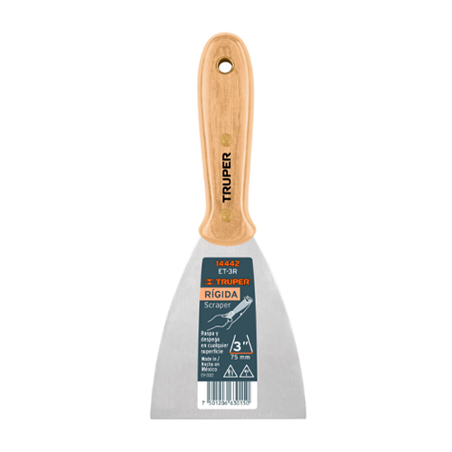 [TRU-14442] ESPÁTULA RÍGIDA 3' CON MANGO DE MADERA, TRUPER