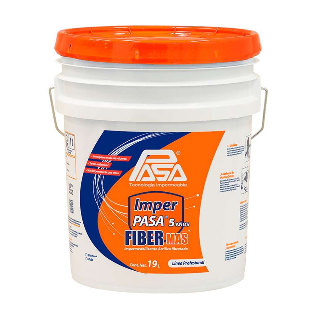 IMPER PASA FIBER 5 AÑOS ROJO 22.7L