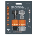 JUEGO DE 5 CONECTORES 3/4' RÁPIDOS DE ABS, SISTEMA CLICK