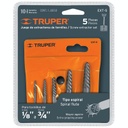 JUEGO CON 5 EXTRACTORES DE TORNILLOS, TRUPER*