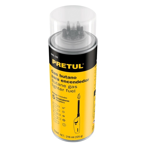 [TRU-25131] LATA DE GAS BUTANO PARA ENCENDEDOR, 125 G, PRETUL