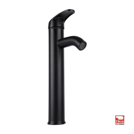 [URR-4435.2] MONOMANDO ALTO PARA LAVABO NEGRO MATE