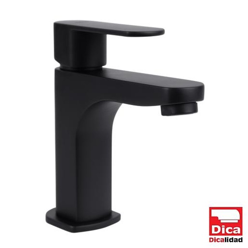 [URR-4438.2] MONOMANDO PARA LAVABO CORTO CUADRADO NEGRO MATE