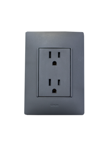 [ELE-BP06CNN] PLACA  CON CONTACTO DUPLEX.NEGRO(10)