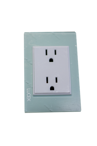 [ELE-BP06CCB] PLACA  CON CONTACTO DUPLEX.VERDE(10)