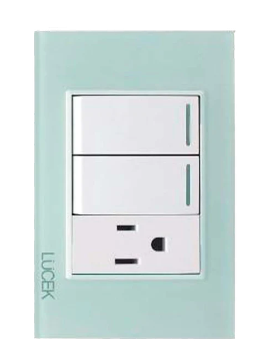 [ELE-BP19CCB] PLACA 2 INTERRUPTORES SENCILLOS 1 CONTACTO(10)