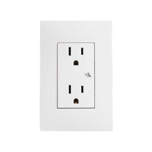 [ELE-2600424-060] PLACA C/TOMA CORRIENTE DUPLEX 2P+T BLANCO S26(1)