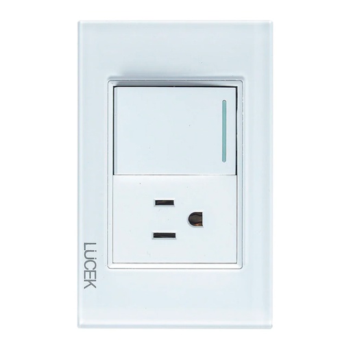 [PRO-BP07CBB] PLACA CON 1 INTERRUPTOR SENCILLO Y 1 CONTACTO DE 1.5 MÓDULOS