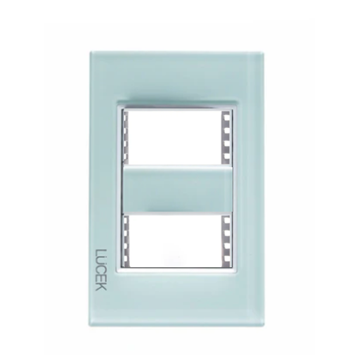 [PRO-PP020CCB] PLACA METALICA DE 2 MODULO CRISTAL CRISTAL VERDE