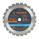 [TRU-18300] DISCO SIERRA 7- 1/4' PARA MADERA, 24 DIENTES CENTRO 5/8'