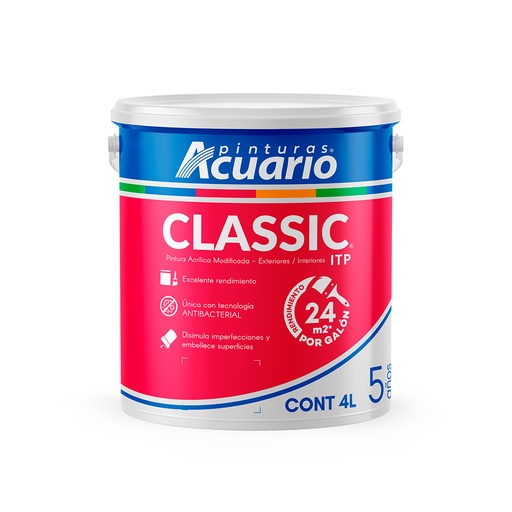 [ACU-VA400-4L] PINTURA VINILICA CLASSIC BLANCO 4L