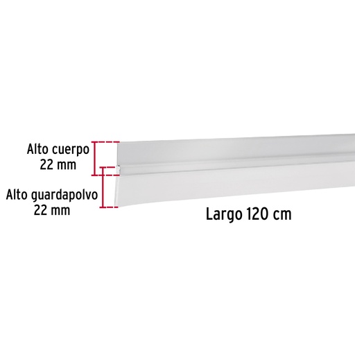 [TRU-43034] GUARDAPOLVO FIJO DE 120CM, ALUMINIO, HERMEX