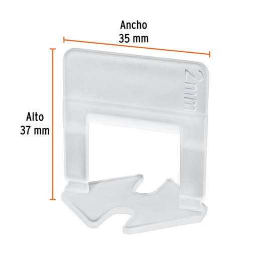 [TRU-100517] BOLSA CON 100 ANCLAS DE 2 MM, PARA NIVELACIÓN DE AZULEJOS