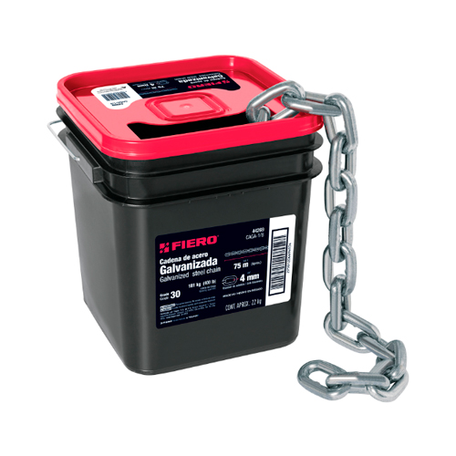 [TRU-44269] KILO DE CADENA GALVANIZADA DE 1/8', 75 M EN CUBETA, FIERO