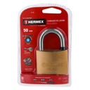 [TRU-43430] CANDADO DE LATÓN 50 MM GANCHO CORTO EN BLÍSTER, HERMEX