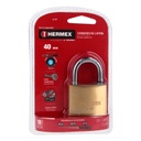 [TRU-43428] CANDADO DE LATÓN 40 MM GANCHO CORTO EN BLÍSTER, HERMEX